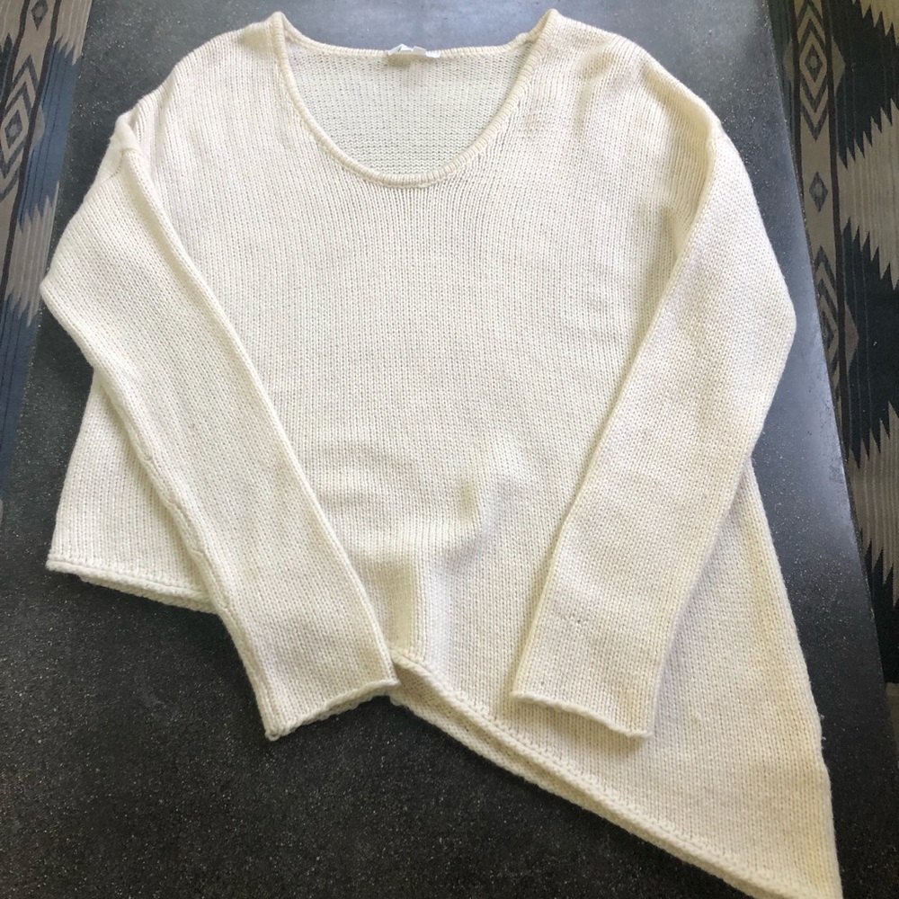 Helmet Lang Ivory Knit Assymentric sweater
